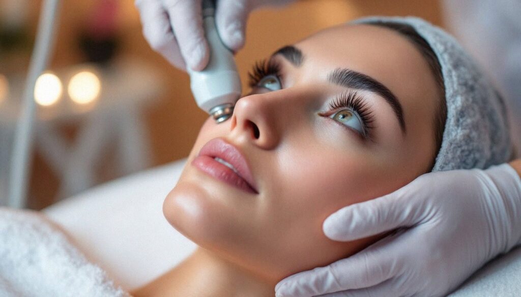 Lady receiving Microdermabrasion Treatment in Fresh Skin Clinic Perth 1