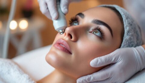Lady receiving Microdermabrasion Treatment in Fresh Skin Clinic Perth 1